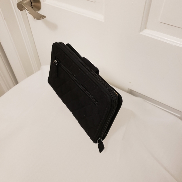 Vera Bradley Large Black Quilted Turnlock Close Wallet, Preppy, Versatile - Picture 4 of 12